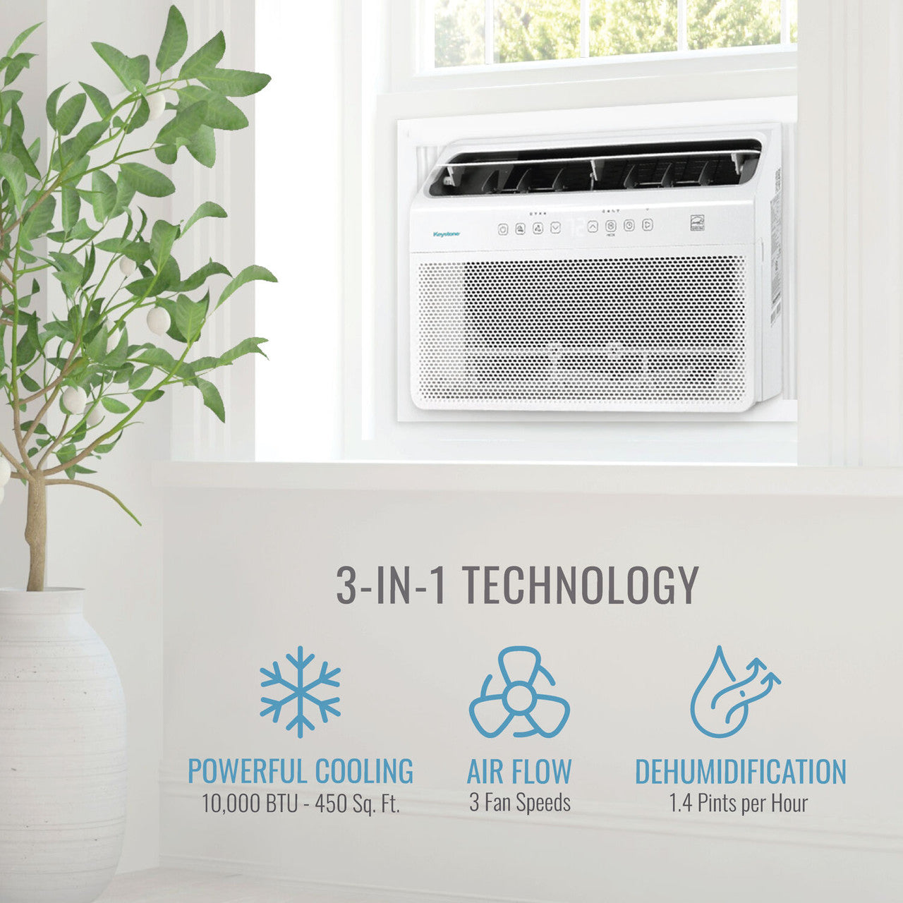 Keystone - 10,000 Window AC, 115V, Inverter, Energy StarWindow A/C - KSTAW10INV Keystone - 10,000 Window AC, 115V, Inverter, Energy StarWindow A/C - KSTAW10INV