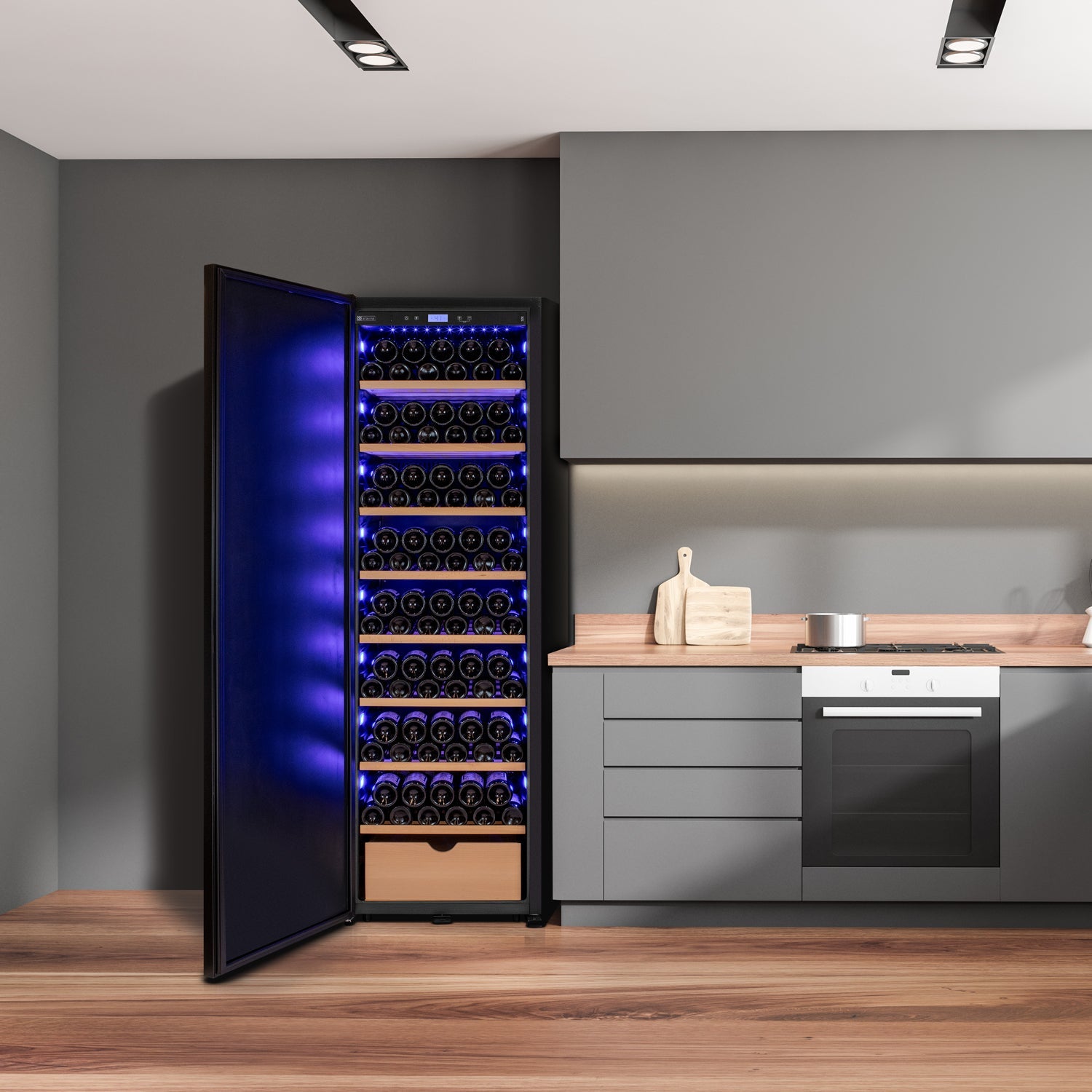 Allavino - 76.5" Tall Single Zone Wine Vault with Solid Black Allavino - 76.5" Tall Single Zone Wine Vault with Solid Black