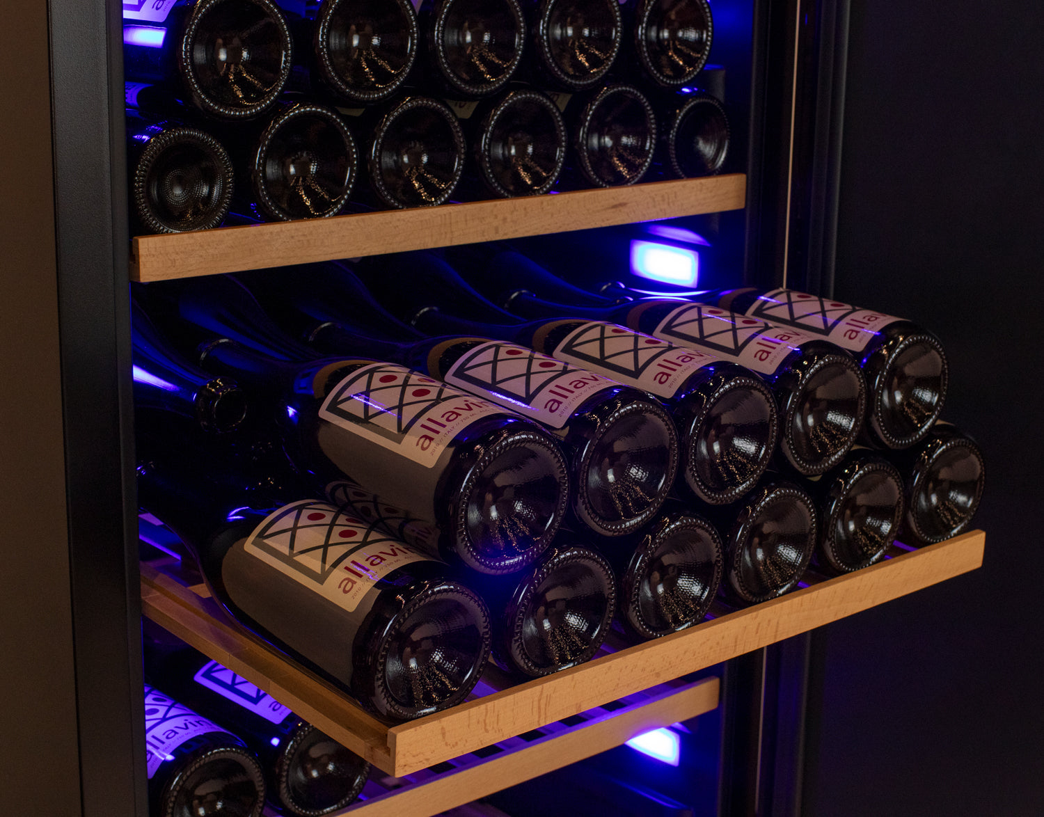 Allavino - 76.5" Tall Side-by-Side Wine Vault with Solid Black Doors - BF 2X-KWR-8185-SD Allavino - 76.5" Tall Side-by-Side Wine Vault with Solid Black Doors - BF 2X-KWR-8185-SD