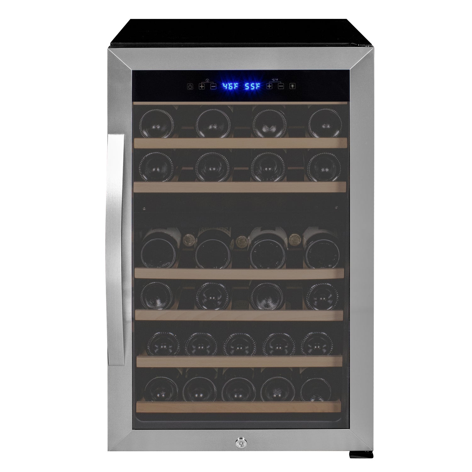 Allavino - Cascina Series 43 Bottle Dual Zone Freestanding Wine Refrigerator Cooler with Stainless Steel Door - AO KWR43D-2SR Allavino - Cascina Series 43 Bottle Dual Zone Freestanding Wine Refrigerator Cooler with Stainless Steel Door - AO KWR43D-2SR