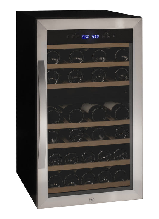 Allavino - Cascina Series 43 Bottle Dual Zone Freestanding Wine Refrigerator Cooler with Stainless Steel Door - AO KWR43D-2SR