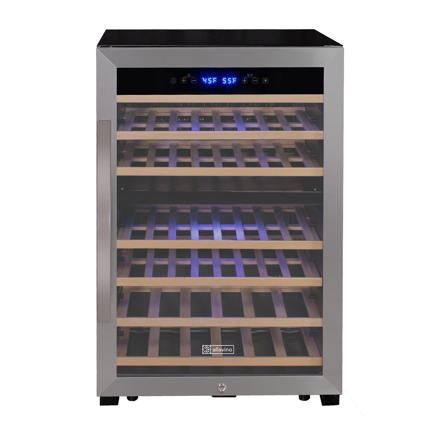 Allavino - Cascina Series 47 Bottle Dual Zone Freestanding Wine Cooler Refrigerator with Stainless Steel Door - AO KWR47D-2SR Allavino - Cascina Series 47 Bottle Dual Zone Freestanding Wine Cooler Refrigerator with Stainless Steel Door - AO KWR47D-2SR