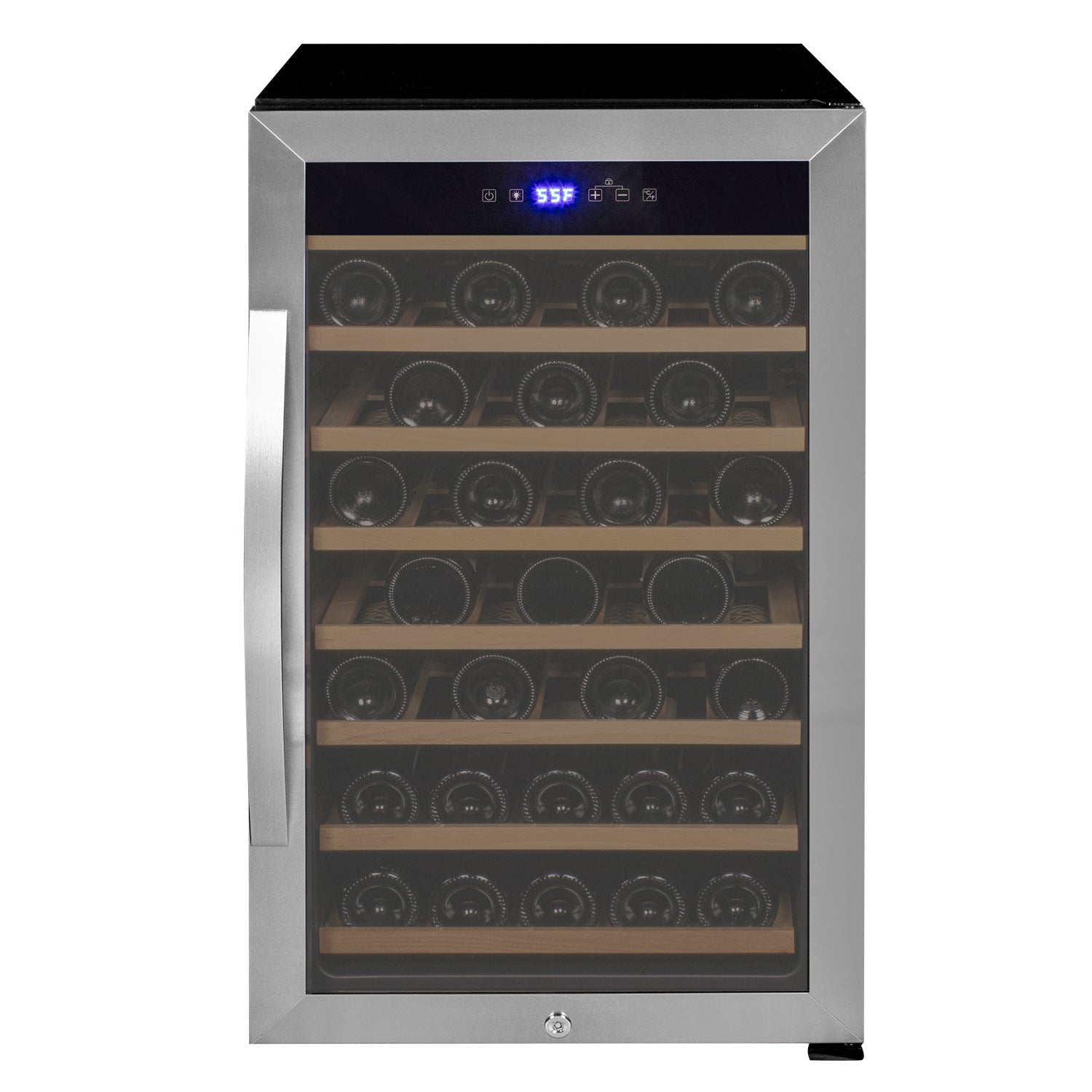 Allavino - Cascina Series 50 Bottle Single Zone Freestanding Wine Cooler Refrigerator with Stainless Steel Door - AO KWR50S-1SR Allavino - Cascina Series 50 Bottle Single Zone Freestanding Wine Cooler Refrigerator with Stainless Steel Door - AO KWR50S-1SR