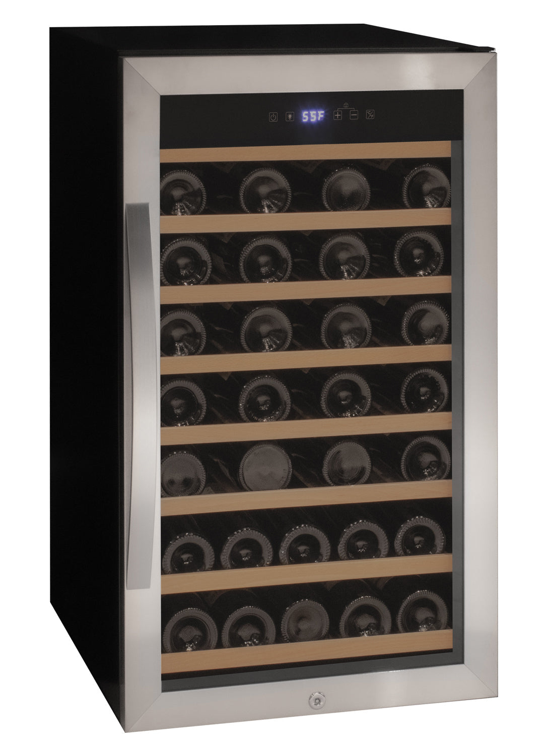 Allavino - Cascina Series 50 Bottle Single Zone Freestanding Wine Cooler Refrigerator with Stainless Steel Door - AO KWR50S-1SR Allavino - Cascina Series 50 Bottle Single Zone Freestanding Wine Cooler Refrigerator with Stainless Steel Door - AO KWR50S-1SR