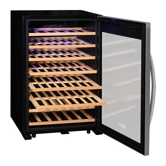 Allavino - Cascina Series 55 Bottle Single Zone Freestanding Wine Refrigerator Cooler with Stainless Steel Door - AO KWR55S-1SR