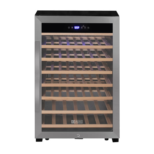 Allavino - Cascina Series 55 Bottle Single Zone Freestanding Wine Refrigerator Cooler with Stainless Steel Door - AO KWR55S-1SR