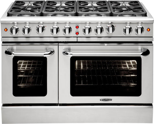 Capital Cooking - 48" Capital Precision Range - Manual Clean - 19K BTU - 8 Sealed Burners  - MCR488