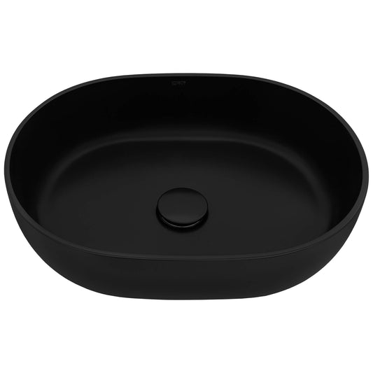 Ruvati - 19-inch Matte Black epiStone Solid Surface Modern Bathroom Vessel Sink – RVB2119BK