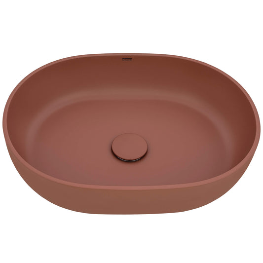 Ruvati - 19-inch Sedona Clay Pink epiStone Solid Surface Bathroom Vessel Sink – RVB2119TL