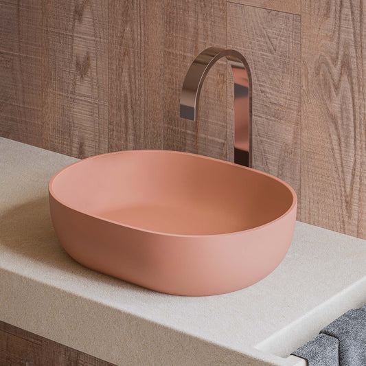 Ruvati - 19-inch Sedona Clay Pink epiStone Solid Surface Bathroom Vessel Sink – RVB2119TL