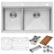 Ruvati - 33 x 22 inch Workstation Drop-in 40/60 Double Bowl Topmount Rounded Corners Kitchen Sink – RVH8036