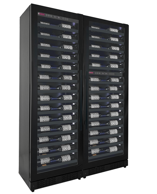 Allavino - Reserva Series 134 Bottle 71" Tall Three Zone Black Side-by-Side Shallow Wine Refrigerator Console - BF 3Z-VSW6771