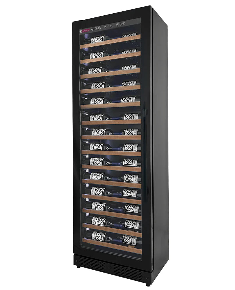 Allavino - Reserva Series 67 Bottle 71" Tall Single Zone Black Shallow Wine Refrigerator with Wood Front Shelves Allavino - Reserva Series 67 Bottle 71" Tall Single Zone Black Shallow Wine Refrigerator with Wood Front Shelves