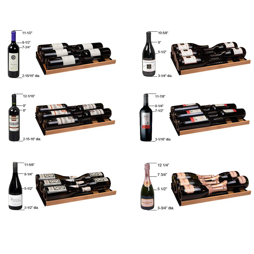 Allavino - Reserva Series 67 Bottle 71" Tall Single Zone Black Shallow Wine Refrigerator with Wood Front Shelves Allavino - Reserva Series 67 Bottle 71" Tall Single Zone Black Shallow Wine Refrigerator with Wood Front Shelves