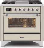 ILVE - 36" Magestic II Series Freestanding Dual Fuel Range - Griddle, Glass Door(s) - Warming Drawer - Liquid Propane ILVE - 36" Magestic II Series Freestanding Dual Fuel Range - Griddle, Glass Door(s) - Warming Drawer - Liquid Propane