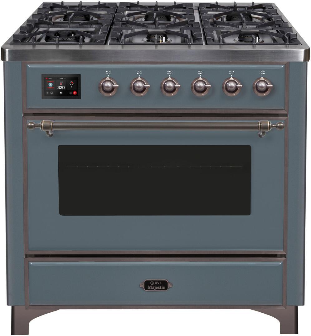 ILVE - 36" Magestic II Series Freestanding Dual Fuel Range - Griddle, Glass Door(s) - Warming Drawer - Liquid Propane ILVE - 36" Magestic II Series Freestanding Dual Fuel Range - Griddle, Glass Door(s) - Warming Drawer - Liquid Propane
