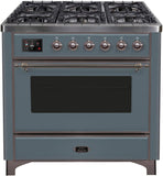 ILVE - 36" Magestic II Series Freestanding Dual Fuel Range - Griddle, Glass Door(s) - Warming Drawer - Liquid Propane ILVE - 36" Magestic II Series Freestanding Dual Fuel Range - Griddle, Glass Door(s) - Warming Drawer - Liquid Propane