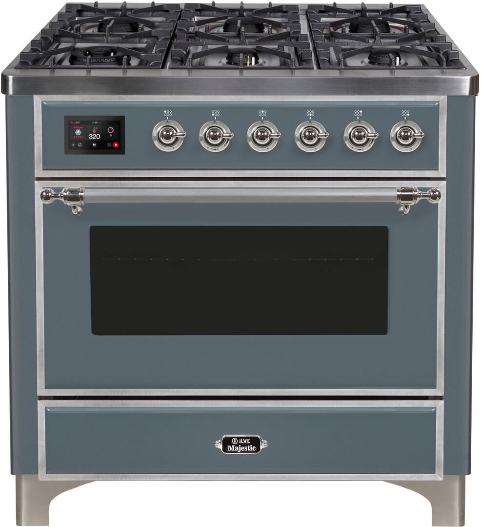 ILVE - 36" Magestic II Series Freestanding Dual Fuel Range - Griddle, Glass Door(s) - Warming Drawer - Liquid Propane ILVE - 36" Magestic II Series Freestanding Dual Fuel Range - Griddle, Glass Door(s) - Warming Drawer - Liquid Propane