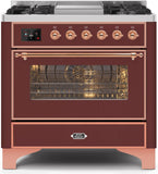 ILVE - 36" Magestic II Series Freestanding Dual Fuel Range - Griddle, Glass Door(s) - Warming Drawer - Liquid Propane ILVE - 36" Magestic II Series Freestanding Dual Fuel Range - Griddle, Glass Door(s) - Warming Drawer - Liquid Propane