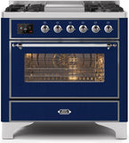 ILVE - 36" Magestic II Series Freestanding Dual Fuel Range - Griddle, Glass Door(s) - Warming Drawer - Liquid Propane ILVE - 36" Magestic II Series Freestanding Dual Fuel Range - Griddle, Glass Door(s) - Warming Drawer - Liquid Propane