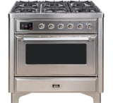 ILVE - 36" Magestic II Series Freestanding Dual Fuel Range - Griddle, Glass Door(s) - Warming Drawer - Liquid Propane ILVE - 36" Magestic II Series Freestanding Dual Fuel Range - Griddle, Glass Door(s) - Warming Drawer - Liquid Propane