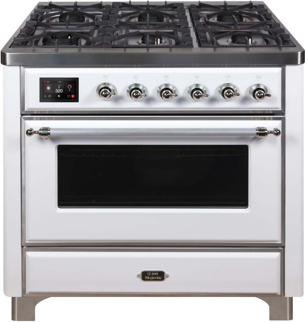 ILVE - 36" Magestic II Series Freestanding Dual Fuel Range - Griddle, Glass Door(s) - Warming Drawer - Liquid Propane ILVE - 36" Magestic II Series Freestanding Dual Fuel Range - Griddle, Glass Door(s) - Warming Drawer - Liquid Propane