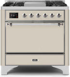 ILVE - 36" Magestic II Series Freestanding Dual Fuel Range - Griddle, Solid Door(s) - Warming Drawer - Liquid Propane ILVE - 36" Magestic II Series Freestanding Dual Fuel Range - Griddle, Solid Door(s) - Warming Drawer - Liquid Propane