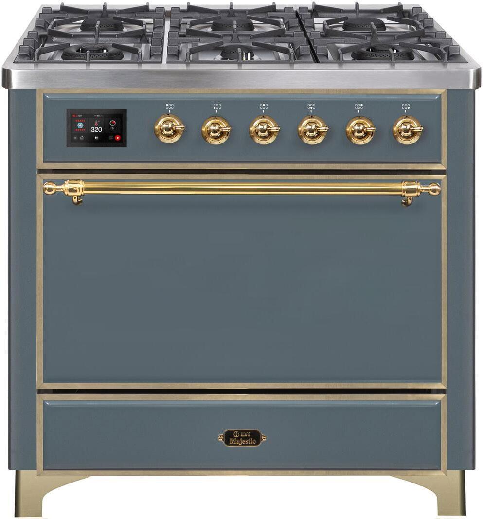 ILVE - 36" Magestic II Series Freestanding Dual Fuel Range - Griddle, Solid Door(s) - Warming Drawer - Liquid Propane ILVE - 36" Magestic II Series Freestanding Dual Fuel Range - Griddle, Solid Door(s) - Warming Drawer - Liquid Propane