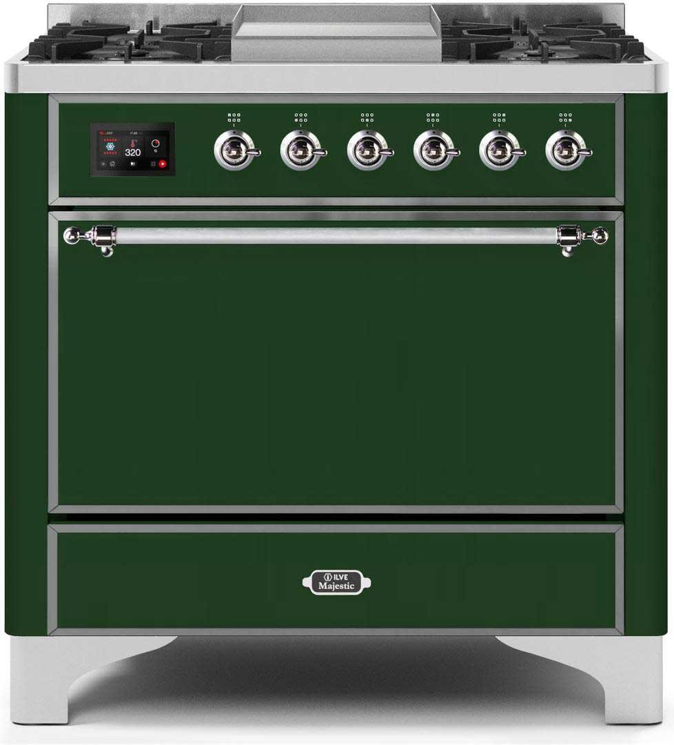 ILVE - 36" Magestic II Series Freestanding Dual Fuel Range - Griddle, Solid Door(s) - Warming Drawer - Liquid Propane ILVE - 36" Magestic II Series Freestanding Dual Fuel Range - Griddle, Solid Door(s) - Warming Drawer - Liquid Propane