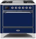 ILVE - 36" Magestic II Series Freestanding Dual Fuel Range - Griddle, Solid Door(s) - Warming Drawer - Liquid Propane ILVE - 36" Magestic II Series Freestanding Dual Fuel Range - Griddle, Solid Door(s) - Warming Drawer - Liquid Propane