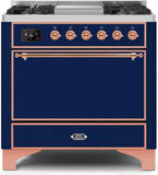 ILVE - 36" Magestic II Series Freestanding Dual Fuel Range - Griddle, Solid Door(s) - Warming Drawer - Liquid Propane ILVE - 36" Magestic II Series Freestanding Dual Fuel Range - Griddle, Solid Door(s) - Warming Drawer - Liquid Propane