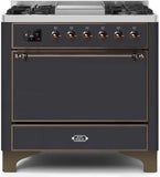 ILVE - 36" Magestic II Series Freestanding Dual Fuel Range - Griddle, Solid Door(s) - Warming Drawer - Liquid Propane ILVE - 36" Magestic II Series Freestanding Dual Fuel Range - Griddle, Solid Door(s) - Warming Drawer - Liquid Propane