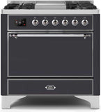 ILVE - 36" Magestic II Series Freestanding Dual Fuel Range - Griddle, Solid Door(s) - Warming Drawer - Liquid Propane ILVE - 36" Magestic II Series Freestanding Dual Fuel Range - Griddle, Solid Door(s) - Warming Drawer - Liquid Propane