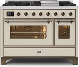 ILVE - 48" Magestic II Series Freestanding Dual Fuel Range - Griddle, Glass Door(s) - Warming Drawer - Liquid Propane ILVE - 48" Magestic II Series Freestanding Dual Fuel Range - Griddle, Glass Door(s) - Warming Drawer - Liquid Propane