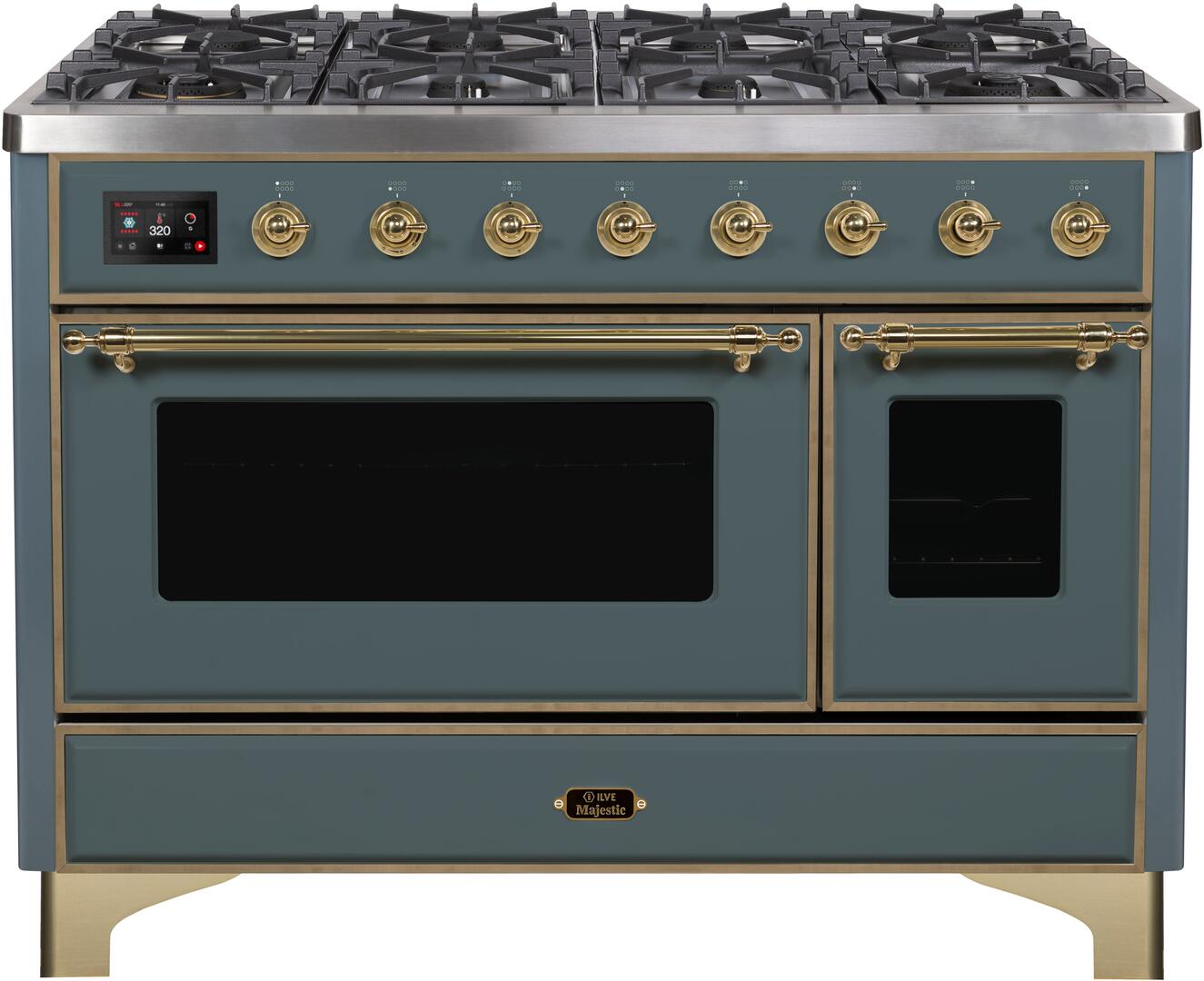 ILVE - 48" Magestic II Series Freestanding Dual Fuel Range - Griddle, Glass Door(s) - Warming Drawer - Liquid Propane ILVE - 48" Magestic II Series Freestanding Dual Fuel Range - Griddle, Glass Door(s) - Warming Drawer - Liquid Propane