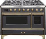 ILVE - 48" Magestic II Series Freestanding Dual Fuel Range - Griddle, Glass Door(s) - Warming Drawer - Liquid Propane ILVE - 48" Magestic II Series Freestanding Dual Fuel Range - Griddle, Glass Door(s) - Warming Drawer - Liquid Propane