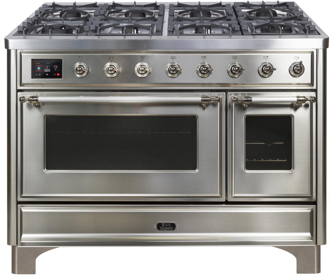 ILVE - 48" Magestic II Series Freestanding Dual Fuel Range - Griddle, Glass Door(s) - Warming Drawer - Liquid Propane ILVE - 48" Magestic II Series Freestanding Dual Fuel Range - Griddle, Glass Door(s) - Warming Drawer - Liquid Propane