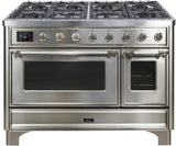 ILVE - 48" Magestic II Series Freestanding Dual Fuel Range - Griddle, Glass Door(s) - Warming Drawer - Liquid Propane ILVE - 48" Magestic II Series Freestanding Dual Fuel Range - Griddle, Glass Door(s) - Warming Drawer - Liquid Propane