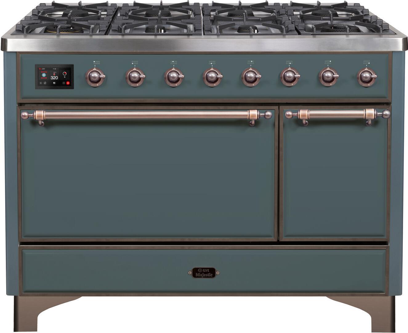 ILVE - 48" Magestic II Series Freestanding Dual Fuel Range - Griddle, Solid Door(s) - Warming Drawer - Liquid Propane ILVE - 48" Magestic II Series Freestanding Dual Fuel Range - Griddle, Solid Door(s) - Warming Drawer - Liquid Propane