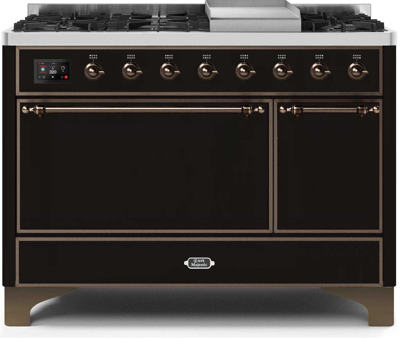 ILVE - 48" Magestic II Series Freestanding Dual Fuel Range - Griddle, Solid Door(s) - Warming Drawer - Liquid Propane ILVE - 48" Magestic II Series Freestanding Dual Fuel Range - Griddle, Solid Door(s) - Warming Drawer - Liquid Propane