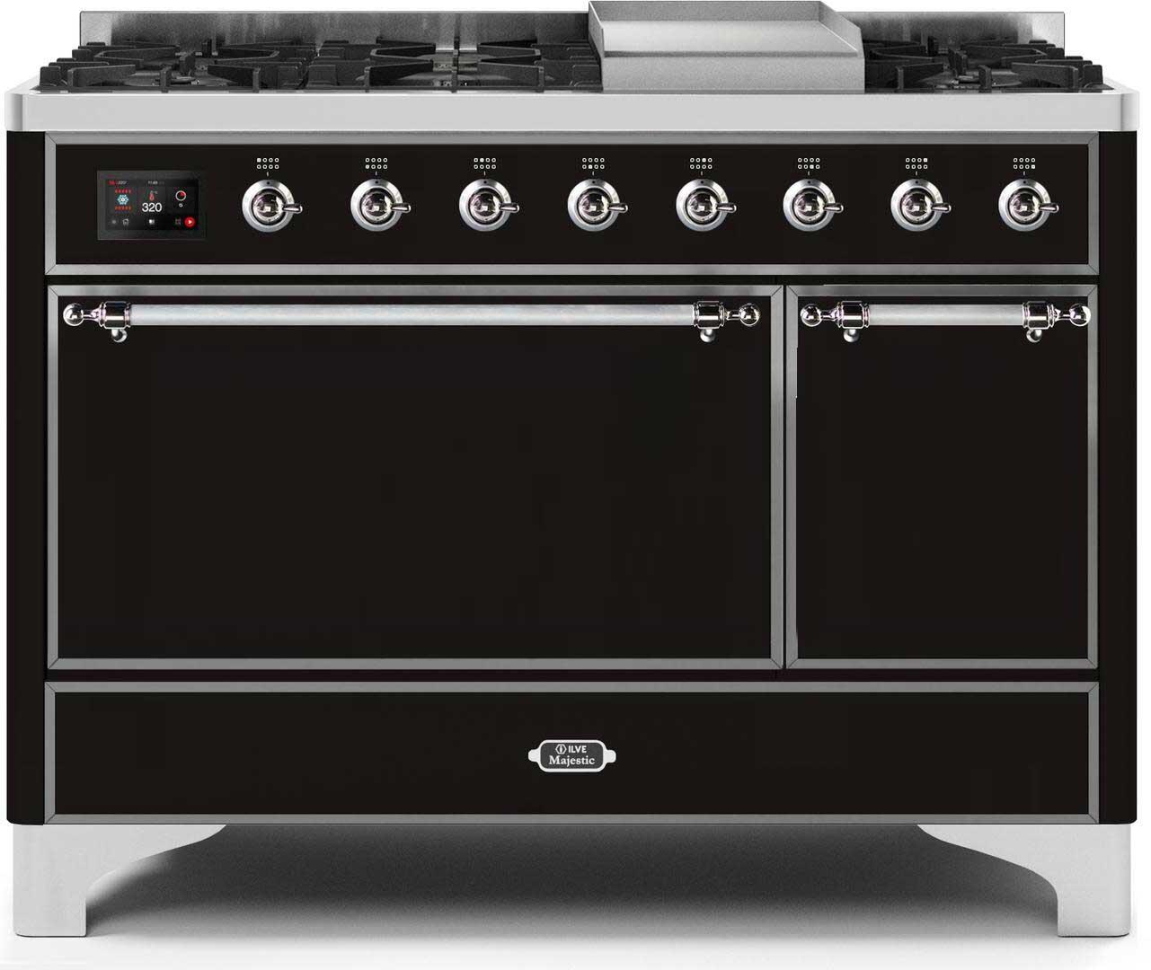 ILVE - 48" Magestic II Series Freestanding Dual Fuel Range - Griddle, Solid Door(s) - Warming Drawer - Liquid Propane ILVE - 48" Magestic II Series Freestanding Dual Fuel Range - Griddle, Solid Door(s) - Warming Drawer - Liquid Propane