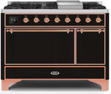 ILVE - 48" Magestic II Series Freestanding Dual Fuel Range - Griddle, Solid Door(s) - Warming Drawer - Liquid Propane ILVE - 48" Magestic II Series Freestanding Dual Fuel Range - Griddle, Solid Door(s) - Warming Drawer - Liquid Propane