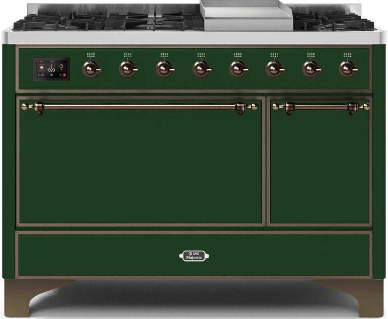 ILVE - 48" Magestic II Series Freestanding Dual Fuel Range - Griddle, Solid Door(s) - Warming Drawer - Liquid Propane ILVE - 48" Magestic II Series Freestanding Dual Fuel Range - Griddle, Solid Door(s) - Warming Drawer - Liquid Propane