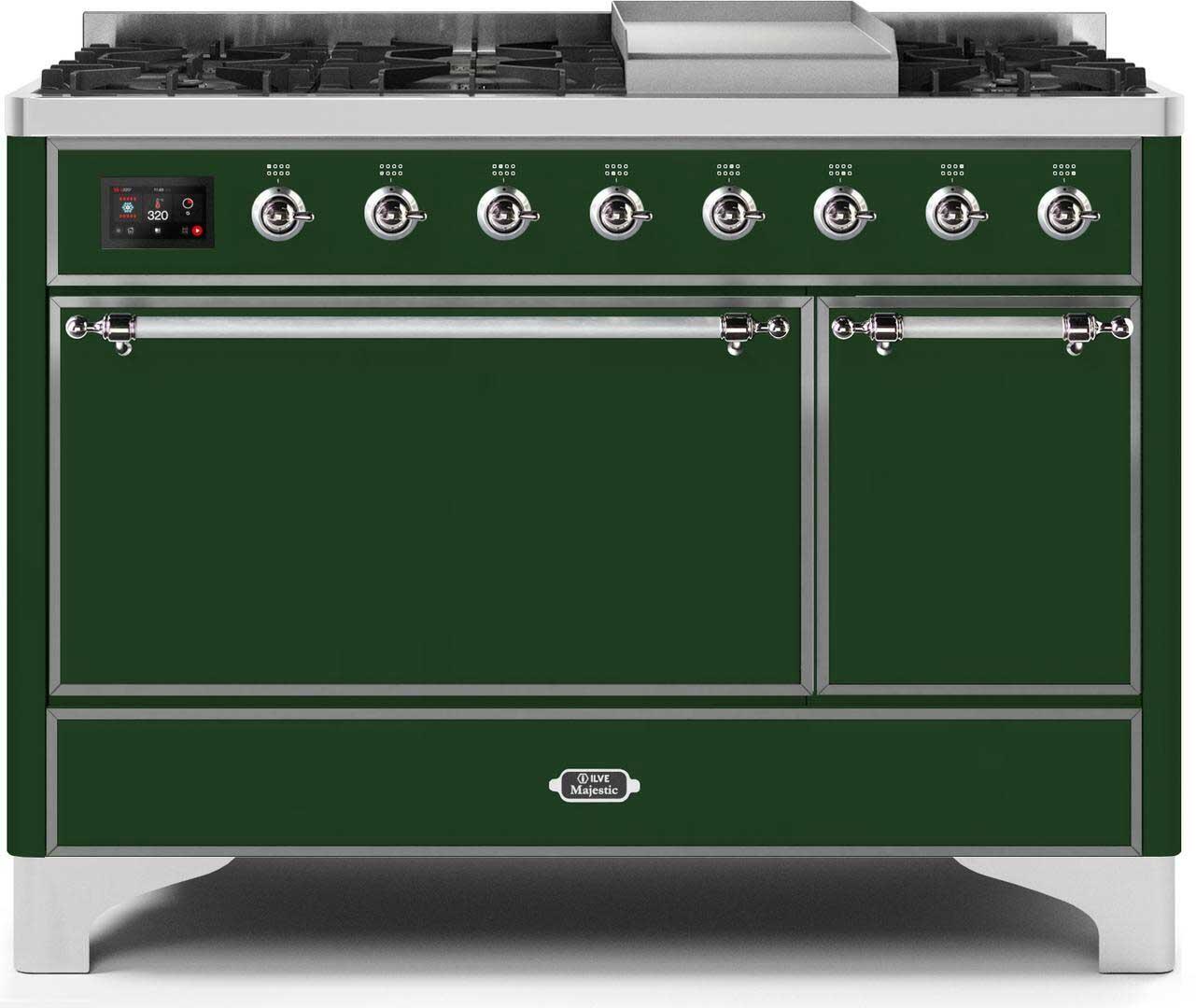 ILVE - 48" Magestic II Series Freestanding Dual Fuel Range - Griddle, Solid Door(s) - Warming Drawer - Liquid Propane ILVE - 48" Magestic II Series Freestanding Dual Fuel Range - Griddle, Solid Door(s) - Warming Drawer - Liquid Propane