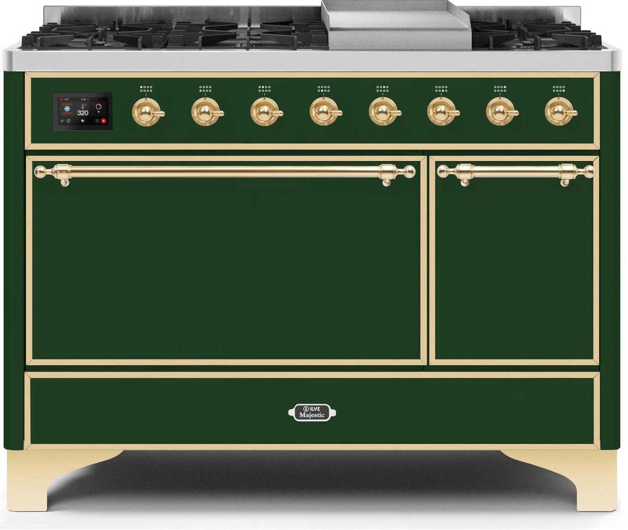 ILVE - 48" Magestic II Series Freestanding Dual Fuel Range - Griddle, Solid Door(s) - Warming Drawer - Liquid Propane ILVE - 48" Magestic II Series Freestanding Dual Fuel Range - Griddle, Solid Door(s) - Warming Drawer - Liquid Propane