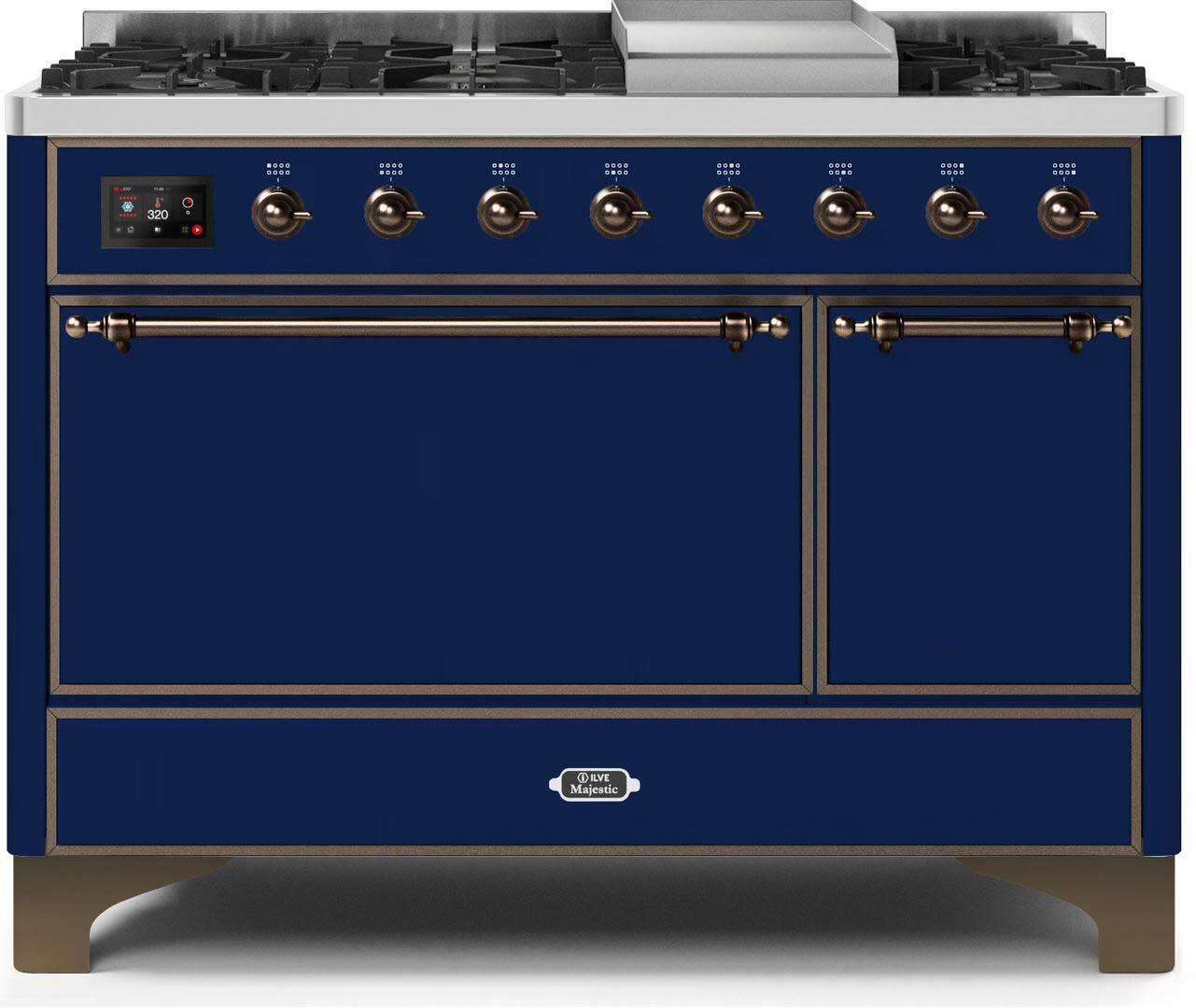 ILVE - 48" Magestic II Series Freestanding Dual Fuel Range - Griddle, Solid Door(s) - Warming Drawer - Liquid Propane ILVE - 48" Magestic II Series Freestanding Dual Fuel Range - Griddle, Solid Door(s) - Warming Drawer - Liquid Propane