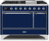 ILVE - 48" Magestic II Series Freestanding Dual Fuel Range - Griddle, Solid Door(s) - Warming Drawer - Liquid Propane ILVE - 48" Magestic II Series Freestanding Dual Fuel Range - Griddle, Solid Door(s) - Warming Drawer - Liquid Propane