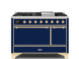 ILVE - 48" Magestic II Series Freestanding Dual Fuel Range - Griddle, Solid Door(s) - Warming Drawer - Liquid Propane ILVE - 48" Magestic II Series Freestanding Dual Fuel Range - Griddle, Solid Door(s) - Warming Drawer - Liquid Propane