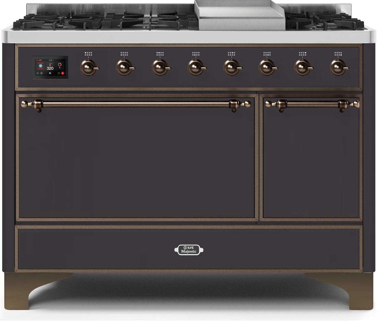 ILVE - 48" Magestic II Series Freestanding Dual Fuel Range - Griddle, Solid Door(s) - Warming Drawer - Liquid Propane ILVE - 48" Magestic II Series Freestanding Dual Fuel Range - Griddle, Solid Door(s) - Warming Drawer - Liquid Propane