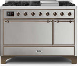 ILVE - 48" Magestic II Series Freestanding Dual Fuel Range - Griddle, Solid Door(s) - Warming Drawer - Liquid Propane ILVE - 48" Magestic II Series Freestanding Dual Fuel Range - Griddle, Solid Door(s) - Warming Drawer - Liquid Propane